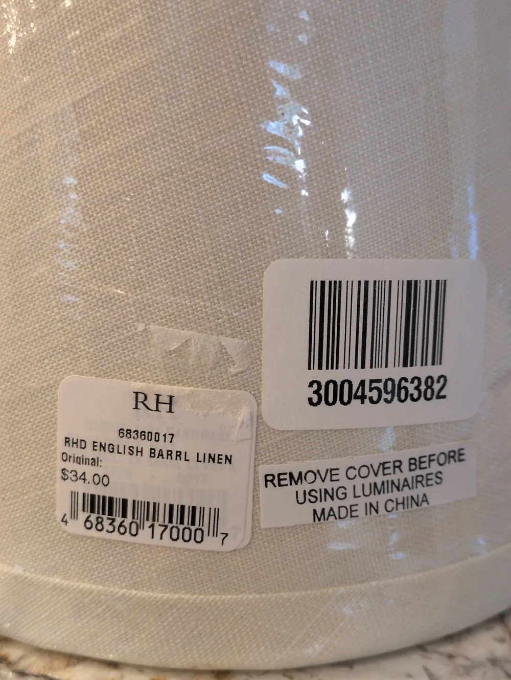 RH Cream Linen Lampshade